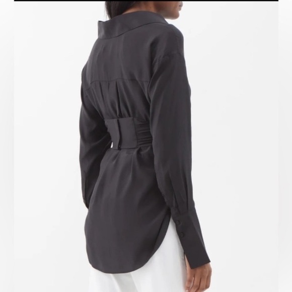 REVOLVE SILK GAUGE81 Stylish Black Wrap Top. - Picture 8 of 11